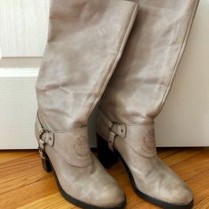 Ralph Lauren gray leather boots